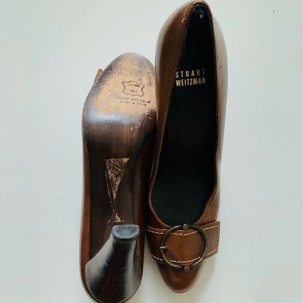 Stuwart Weitzman Rarenwob Narrow Leather Pumps - Picture 4 of 4